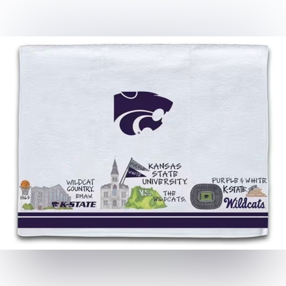 K-State Wildcats Hand Towel Powercat Logo NWT - Picture 2 of 2